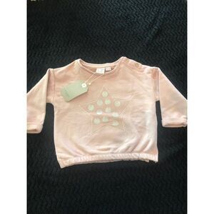 Zara Baby Girl size 3/4 3t 4t Pink Star Sweatshirt